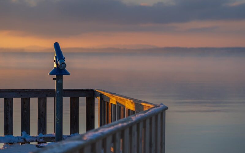 sunset, lake, telescope-8437462.jpg